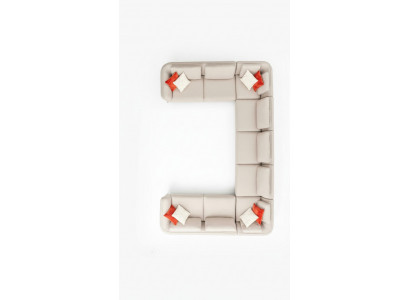Canapé U-Form Wunnzëmmer Eckcanapé Beige Polstersofa Design Modern