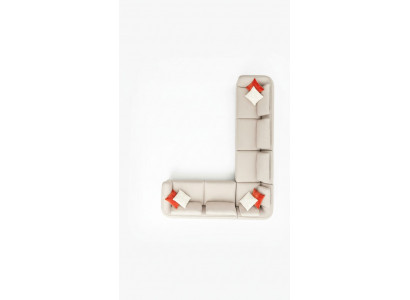 Ecksofa Sofa L-Form Design Modern Luxus Wunnzëmmer Beige Couch