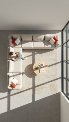 Eckcouch Sofa L-Form Luxus Wunnzëmmer Beige Polstersofa Miwwelen 402x402cm