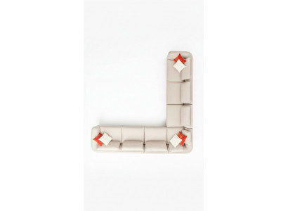 Eckcouch Sofa L-Form Luxus Wunnzëmmer Beige Polstersofa Miwwelen 402x402cm