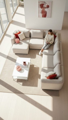 Ecksëtz U Form Polstersofa Modern Luxus Wunnzëmmer Ecksëtz Wunnlandschaft