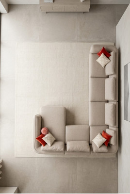 Ecksëtz U Form Polstersofa Modern Luxus Wunnzëmmer Ecksëtz Wunnlandschaft