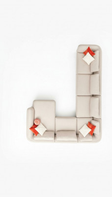 Ecksëtz U Form Polstersofa Modern Luxus Wunnzëmmer Ecksëtz Wunnlandschaft