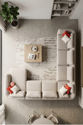 Ecksofa U-Form Wunnzëmmer Sofa Couch Polstersofa Modern Wunnlandschaft