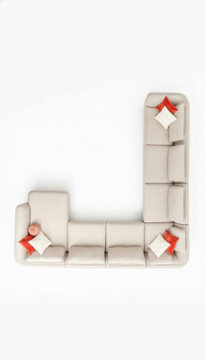 Ecksofa U-Form Wunnzëmmer Sofa Couch Polstersofa Modern Wunnlandschaft
