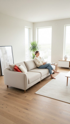 Sofa 3 Sëtzer Beige Modern Design Luxus Wunnzëmmer Couch Miwwelen