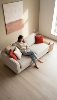 Canapé 3 Plazen Polster Canapéen Design Luxus 245cm Miwwelen xxl grouss Canapéen