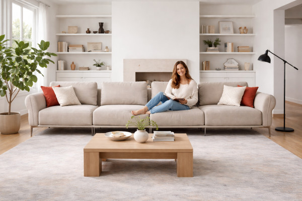 Canapé 6 Sëtzer Polstersofa Luxus Wunnzëmmer Modern Design Stil Neie