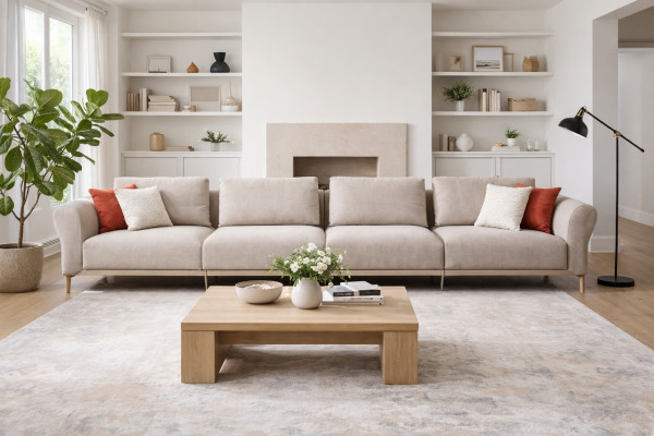 Canapé 6 Sëtzer Polstersofa Luxus Wunnzëmmer Modern Design Stil Neie