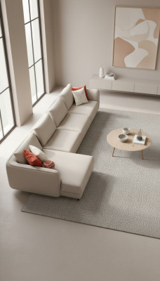 Ecksofa Beige Luxus Wunnzëmmer Sofa Couch L Form Modernen Design 420x170