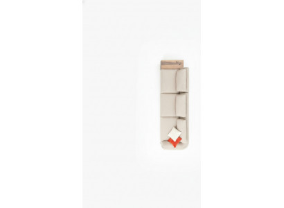 Komfortabel 5-Sëtz Sofa an einfachem Beige a modernen Design.