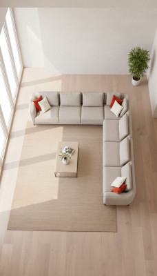 Eckcouch L-Form Wunnzëmmer Luxus Sofa Couch Polster 402x402 Stoffsuedel.