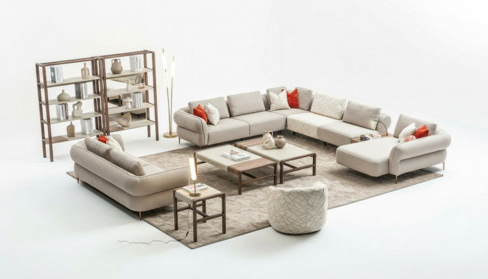 Canapé-Set 2+1 Sëtz U-Form Sofa Set Wunnzëmmer Garnitur Luxus Couchen