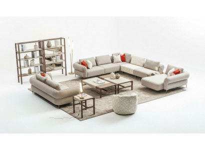 Canapé-Set 2+1 Sëtz U-Form Sofa Set Wunnzëmmer Garnitur Luxus Couchen