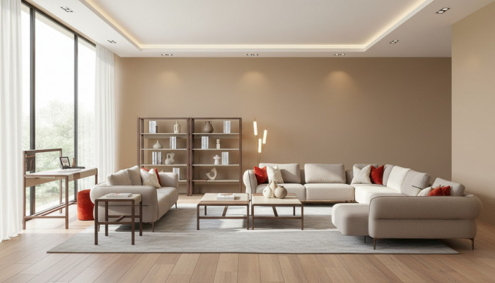 Sofa-Set Wohnzimmer Polstersofa 3 Sëtzer U Form Sofagarnitur Modern