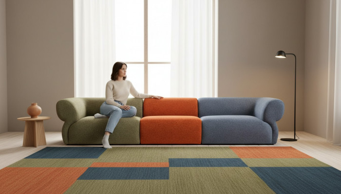 Canapé 5 Sëtzer Wunnzëmmer Polstercanapé Modern Stil Canapéen Couch Nei