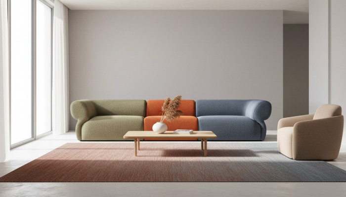 Canapé 5 Sëtzer Wunnzëmmer Polstercanapé Modern Stil Canapéen Couch Nei