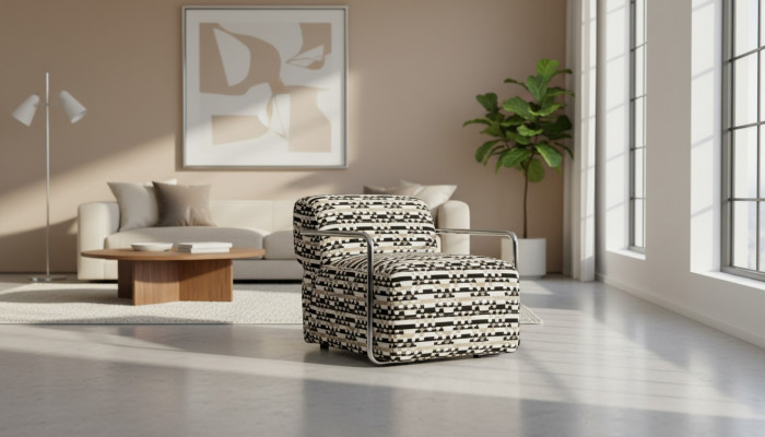 Fotell Miwwelen Wunnzëmmer Luxus Polsterfotell Relax Club Design 98x74x71