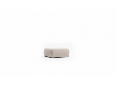 Hocker Beige Wunnzëmmer Polster Textil Miwwelen Miwwelen Ottomane Canapé