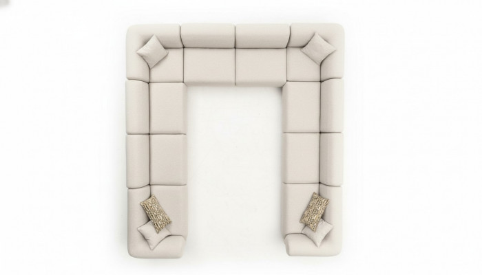 Sofa U-Form Polstersofa Wunnzëmmer Ecksofa Modern Design Wunnlandschaft
