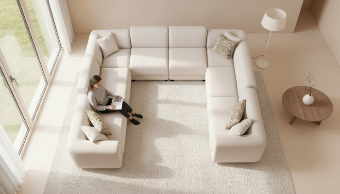 Eckcouch U-Form Wunnzëmmer Luxus Stil Modern Design Sofa Canapé Couch Landschaft