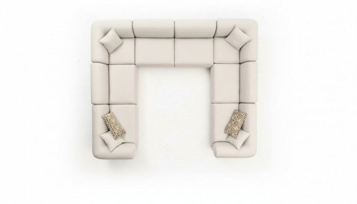 Eckcouch U-Form Wunnzëmmer Luxus Stil Modern Design Sofa Canapé Couch Landschaft