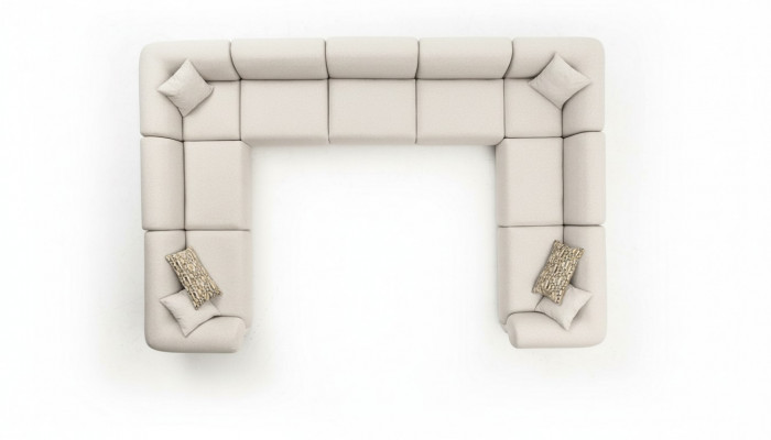 Canapé an U-Form Luxus Wunnzëmmer Stil Modern Polstersofa Textil