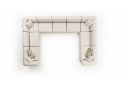 Canapé an U-Form Luxus Wunnzëmmer Stil Modern Polstersofa Textil
