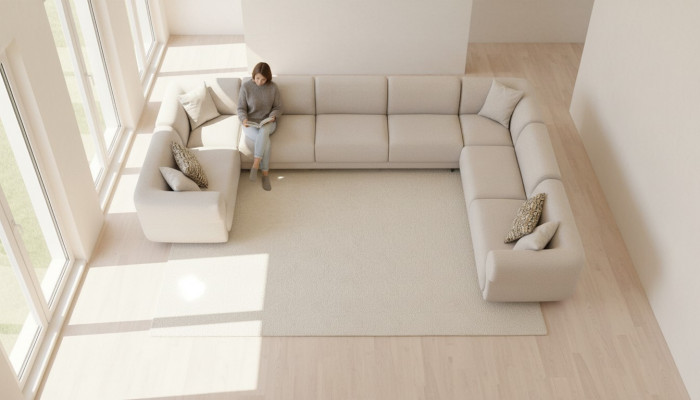 Sofa U-Form Wunnzëmmer Luxus Wunnlandschaft Design Polstersofa Miwwelen