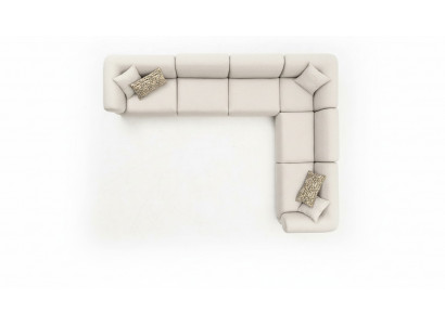 Ecken-Canapé L-Form Beige Eckgarnitur Miwwelen Textil Stil 405x315 Canapé Sofa