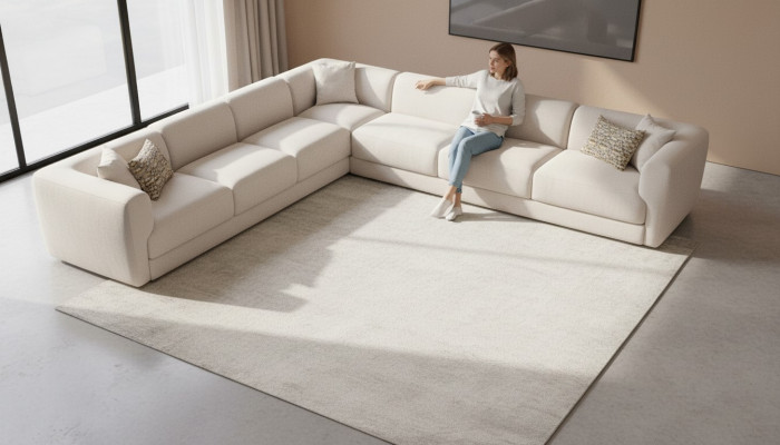 Sofa L-Form Polstersofa Couch Wunnzëmmer Modern Miwwelen 405x405cm Sofas Ecksofa