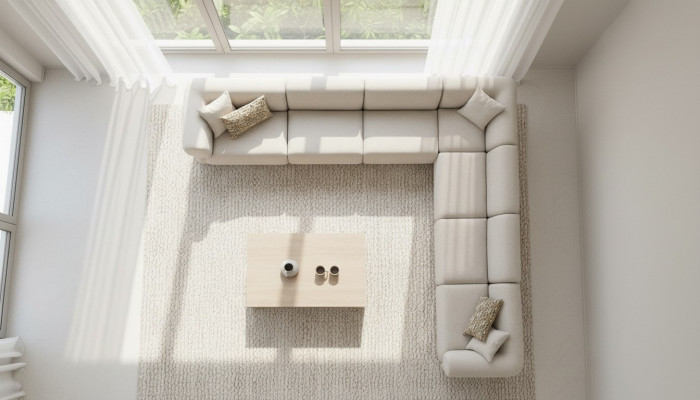 Sofa L-Form Polstersofa Couch Wunnzëmmer Modern Miwwelen 405x405cm Sofas Ecksofa