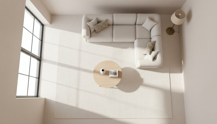 Sofa L-Form Beige Polstersofa Wunnzëmmer Miwwelen Textil Modern Stil