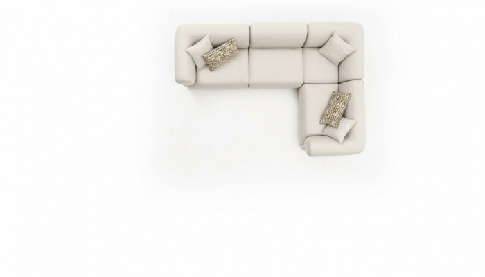 Sofa L-Form Beige Polstersofa Wunnzëmmer Miwwelen Textil Modern Stil