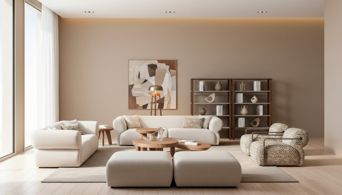 Sofagarnitur 6-deelleg. Wunnlandschaft Setzer Hocker Wunnzëmmer Set Modernen Design