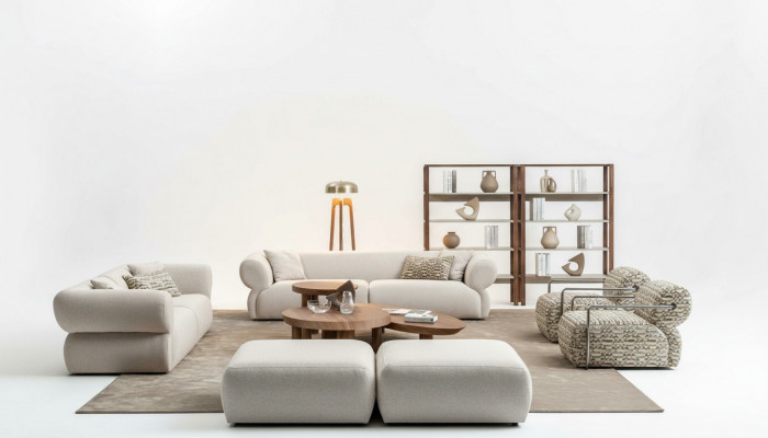 Sofagarnitur 6-deelleg. Wunnlandschaft Setzer Hocker Wunnzëmmer Set Modernen Design