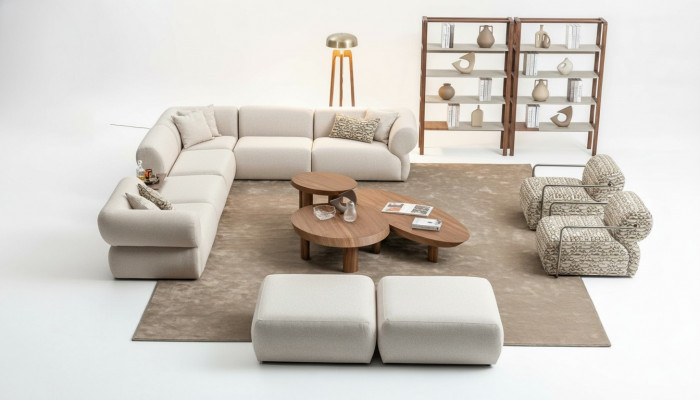 Italienesch Stil Miwwel Ecksofa Eckcouch Wunnlandschaft Eckgarnitur 5 Stéck.