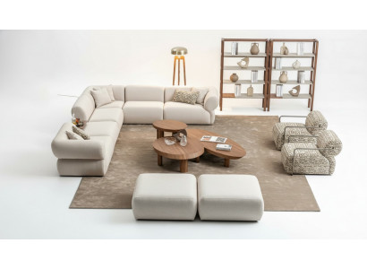 Italienesch Stil Miwwel Ecksofa Eckcouch Wunnlandschaft Eckgarnitur 5 Stéck.