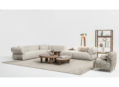Gemittlechen Eckcouch L-Form Beige Polstersofa Wunnlandschaft Canapé Nei