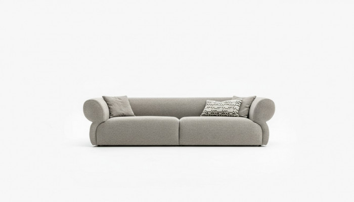 Sofa 3 Sëtzer Beige Sofa Luxus Wunnzëmmer Modern Design Polsterstoff Nei