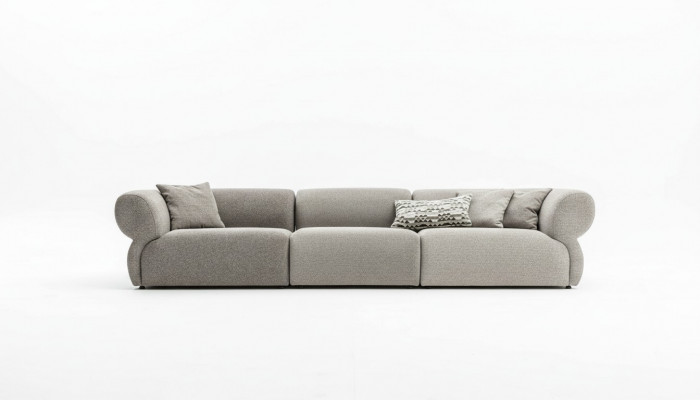 Grousst 5-Sëtzer Stoffs-Sofa mat Premium-Textilbezuch am modernen Stil