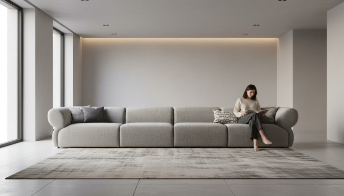 Italienesch Miwwelen grouss Sofa Canapé 6 Sëtzer Italienesch XXL Canapéë Sofas Textil