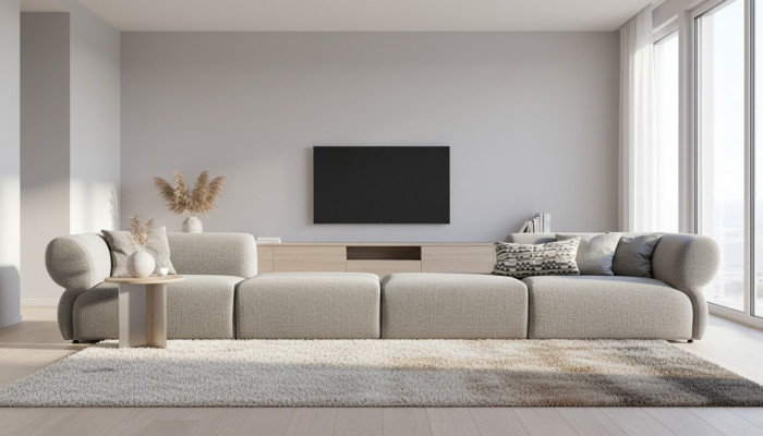 Italienesch Miwwelen grouss Sofa Canapé 6 Sëtzer Italienesch XXL Canapéë Sofas Textil