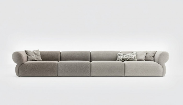 Italienesch Miwwelen grouss Sofa Canapé 6 Sëtzer Italienesch XXL Canapéë Sofas Textil