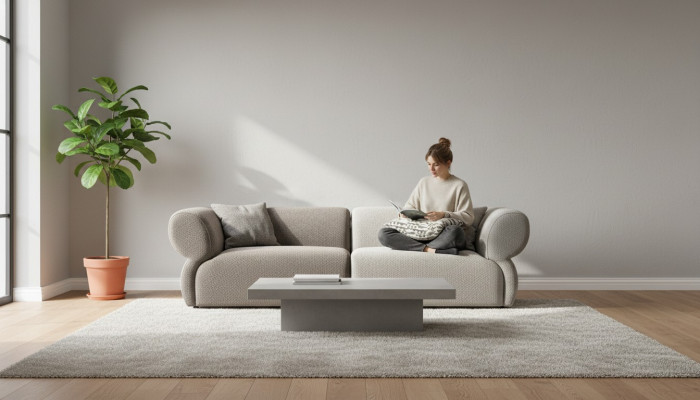 Sofa Luxus 3-Sëtzer Gräis Polstersofa Wunnzëmmer Dräisëtzer Couchen 250cm