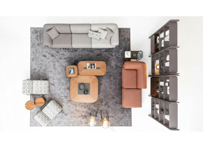 Eckcouchgruppe Polstergrupp Canapé Couch Stoff Wunnzëmmermiwwelen Modern