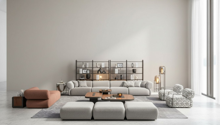 Sofagarnitur Sechssëtzer Dräisëtzer Hocker Couchen Modern Garnitur Set