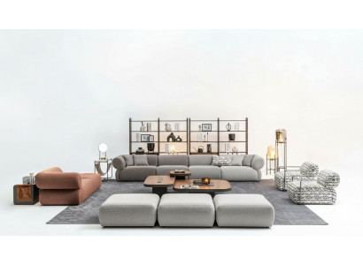 Sofagarnitur Sechssëtzer Dräisëtzer Hocker Couchen Modern Garnitur Set