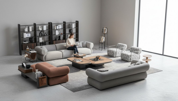Grouss Sofagarnitur Wunnzëmmer Couch Fënnsëtzer Wunnlanschaft Fauteuil 5 Deeler