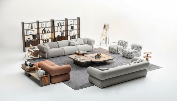 Grouss Sofagarnitur Wunnzëmmer Couch Fënnsëtzer Wunnlanschaft Fauteuil 5 Deeler
